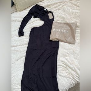 Meshki Joyce One shoulder cut out midi dress